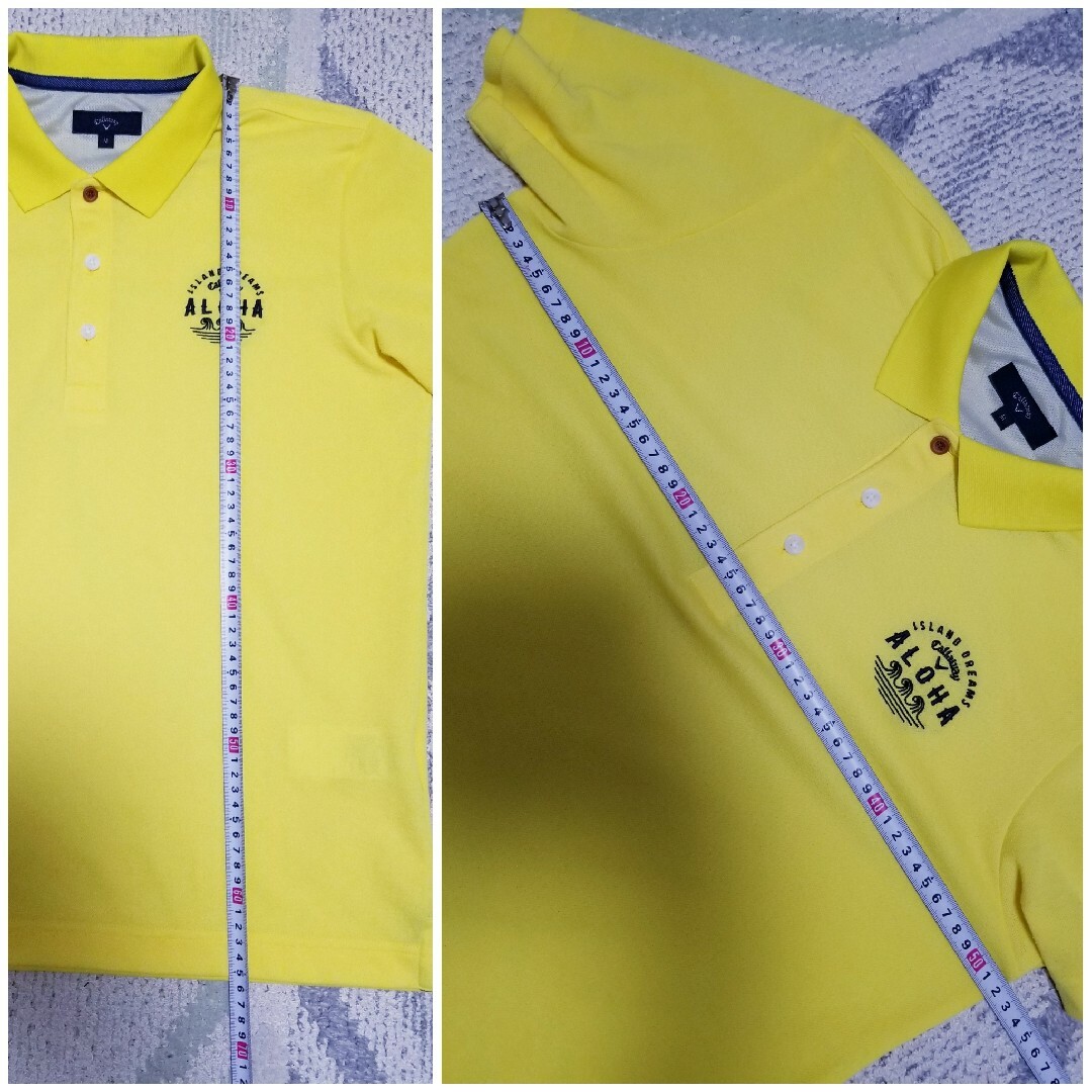 Callaway(キャロウェイ)のキャロウェイゴルフメンズポロシャツM　黄色 スポーツ/アウトドアのゴルフ(ウエア)の商品写真