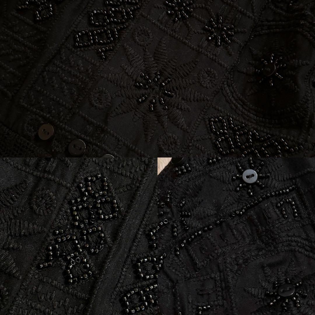 DESIGUAL(デシグアル)の【デシグアル】ビジュー 装飾 刺繍 シアー 花柄レース オールインワン XS 黒 レディースのパンツ(オールインワン)の商品写真