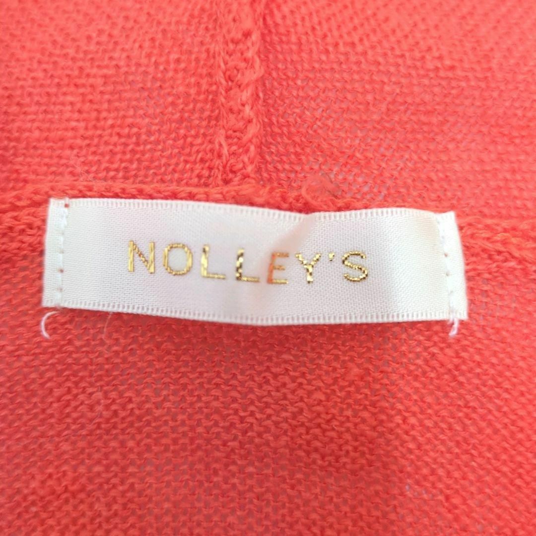 NOLLEY'S(ノーリーズ)の【美品】ノーリーズ　リネン100%　ドルマン　サマーカーディガン　オレンジ系 レディースのトップス(カーディガン)の商品写真