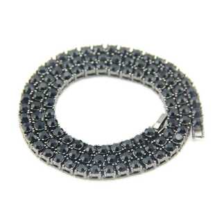 ブラック 60cm ジルコニアネックレス 銀ネックレス(ネックレス)