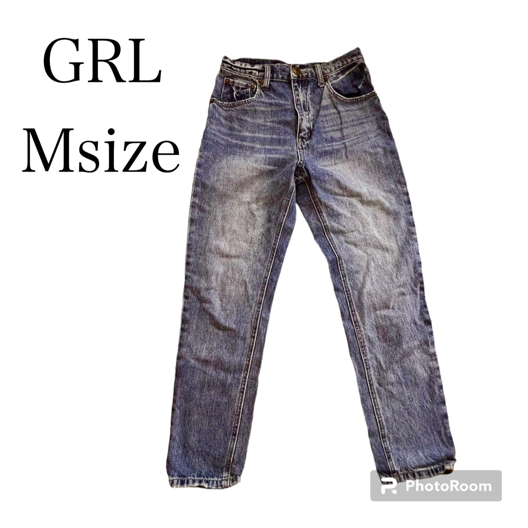 GRL(グレイル)のGRL Msize ハイウエストテーパードデニムパンツ　ブルー レディースのパンツ(デニム/ジーンズ)の商品写真