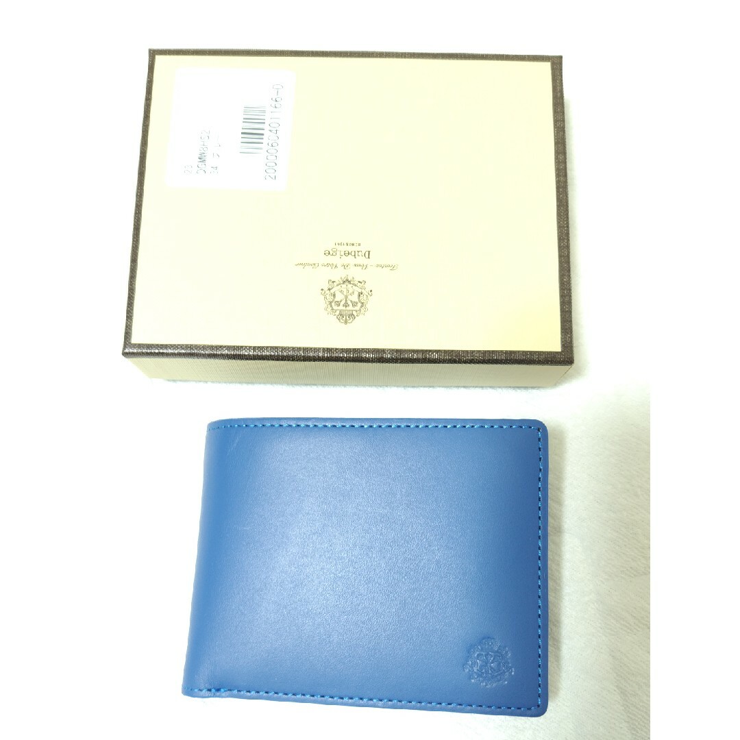 5月末まで値下げ 新品　ドュベージュ　メンズ　二つ折り財布　ブルー メンズのファッション小物(折り財布)の商品写真