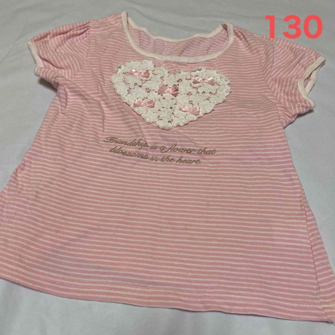 【中古】訳あり😌女児トップス　130 キッズ/ベビー/マタニティのキッズ服女の子用(90cm~)(Tシャツ/カットソー)の商品写真