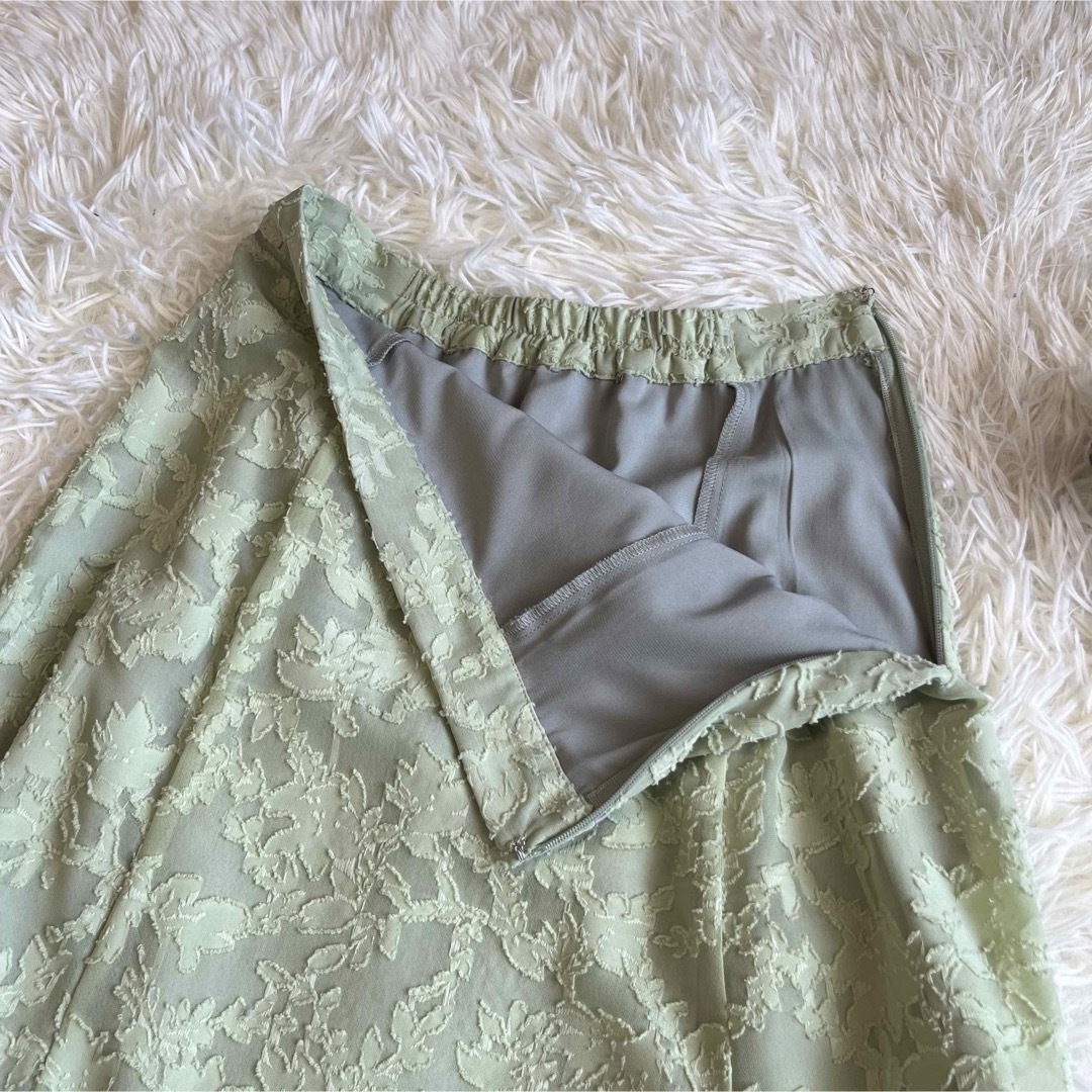 COHINA(コヒナ)のCOHINA コヒナ カットジャカードマーメイドスカート　グリーン　XSサイズ レディースのスカート(ロングスカート)の商品写真