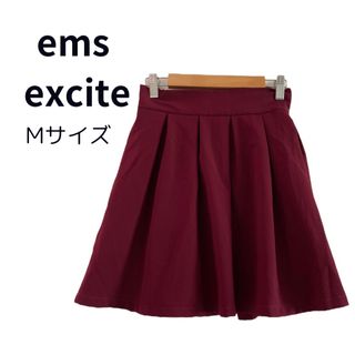 エムズエキサイト(EMSEXCITE)のems excite エムズエキサイト プリーツ フレア スカート ボルドー M(ひざ丈スカート)