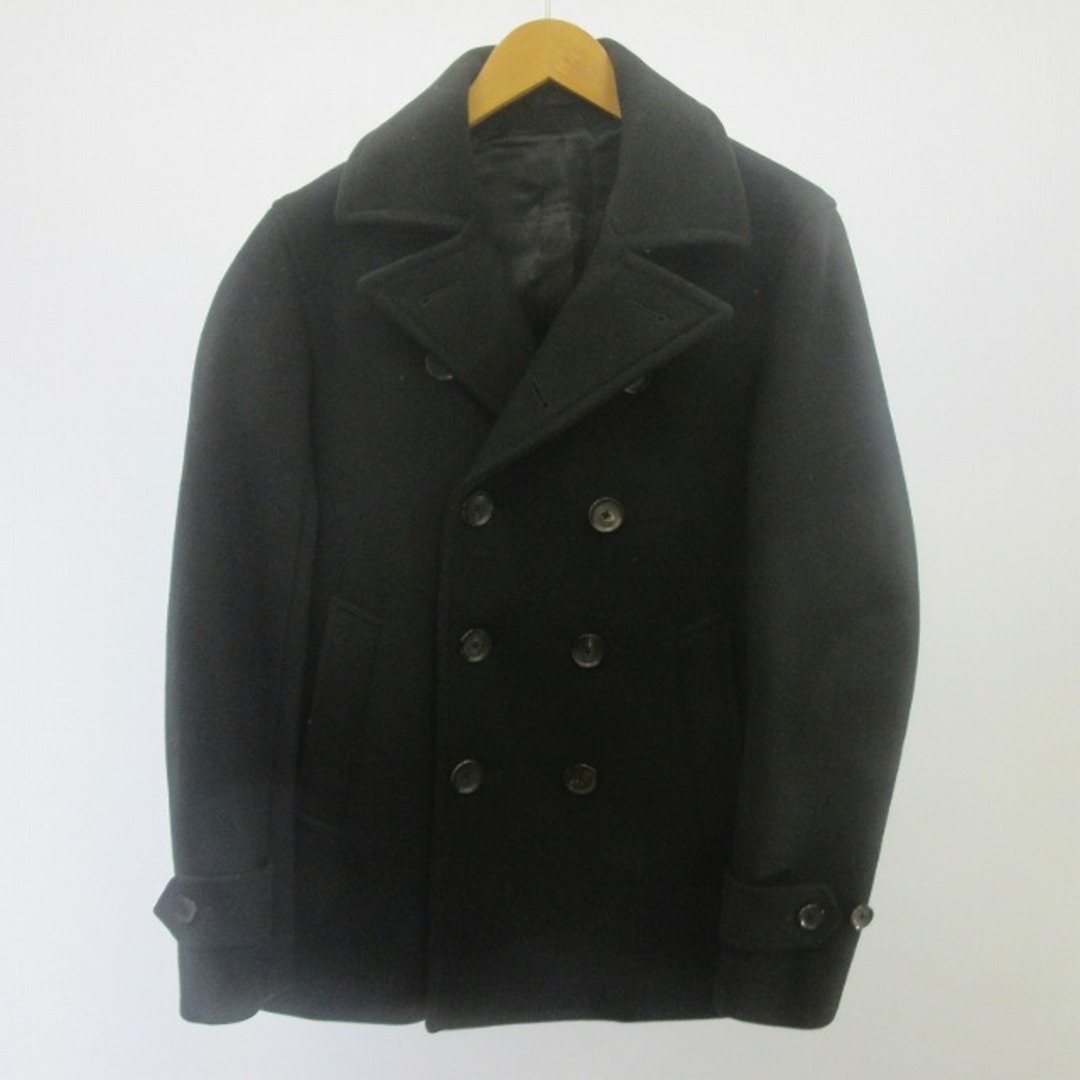 EDIFICE(エディフィス)のエディフィス EDIFICE ウール Ｐコート ジャケット アウター 黒 44 メンズのジャケット/アウター(ピーコート)の商品写真