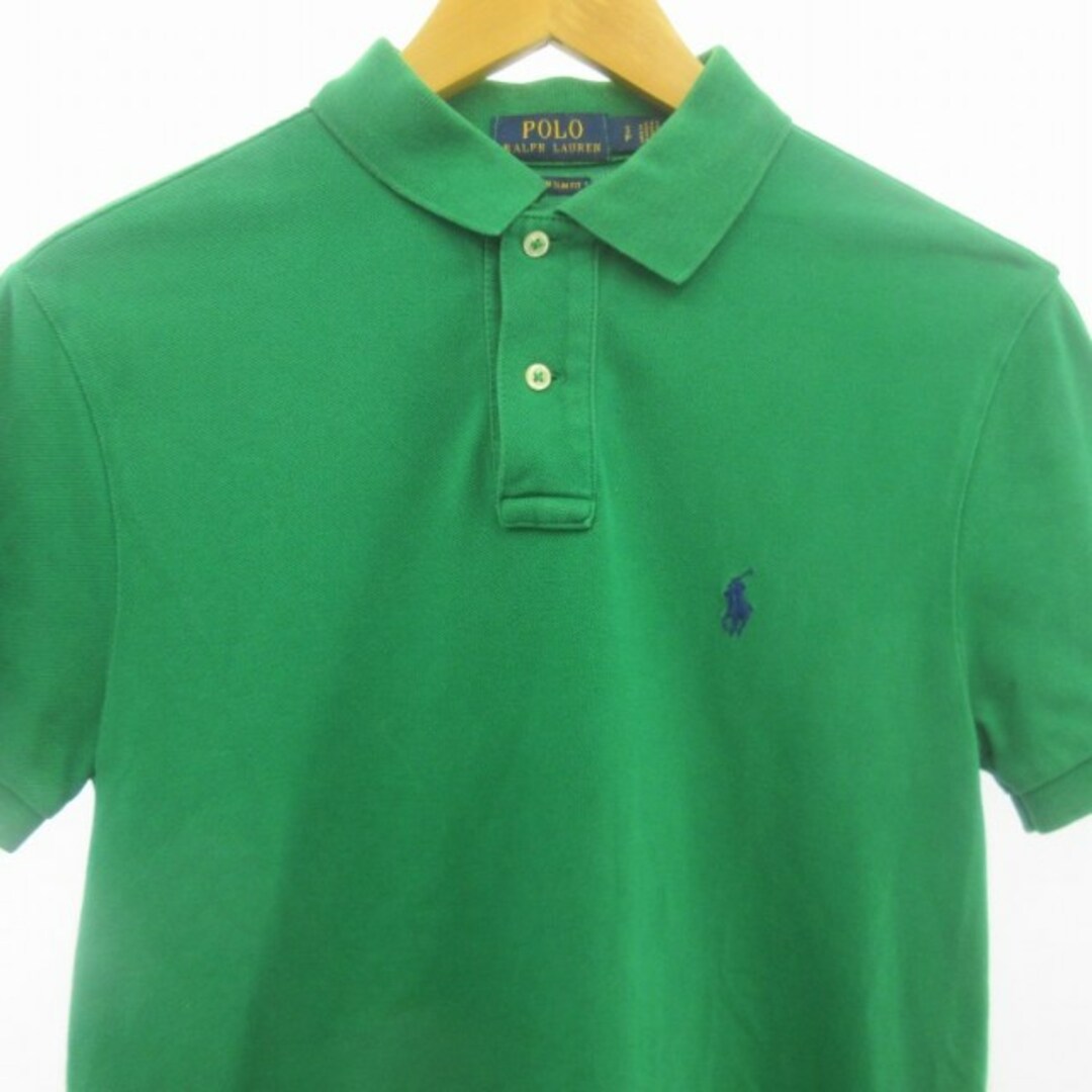 POLO RALPH LAUREN(ポロラルフローレン)のポロ ラルフローレン ロゴ刺繍 ポロシャツ 半袖 ワンポイント 緑 グリーン S メンズのトップス(ポロシャツ)の商品写真