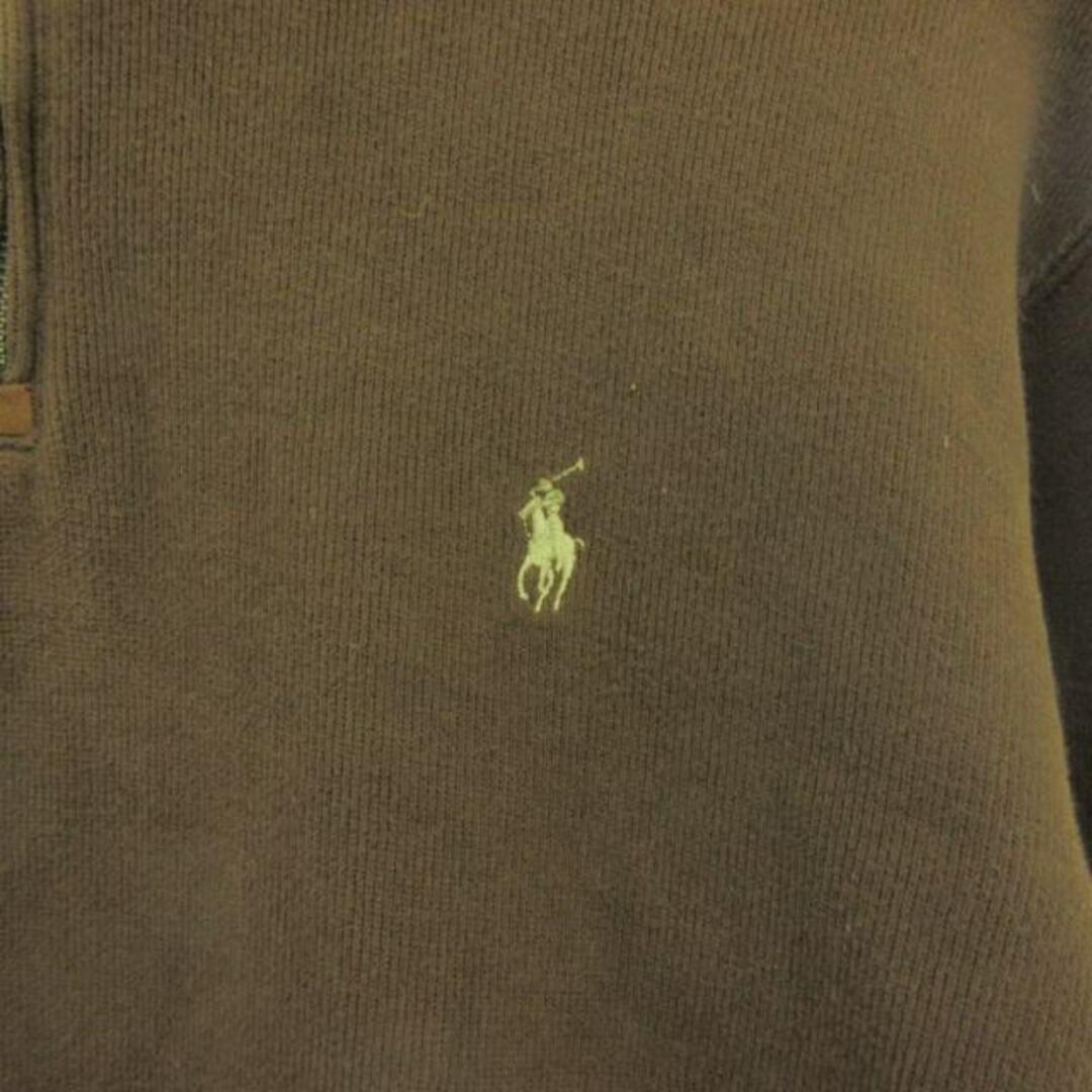 POLO RALPH LAUREN(ポロラルフローレン)のポロ バイ ラルフローレン Polo 刺繍 ハーフジップ トレーナー 茶 XL メンズのトップス(その他)の商品写真