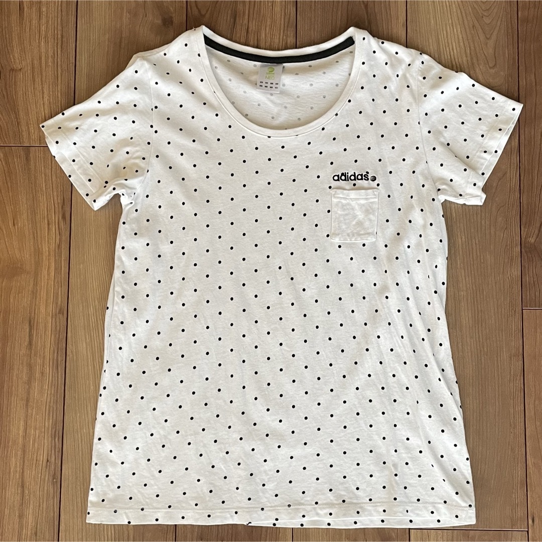 adidas(アディダス)のadidas アディダス Tシャツ ドット 白 トレーニングウェア ランニング レディースのトップス(Tシャツ(半袖/袖なし))の商品写真