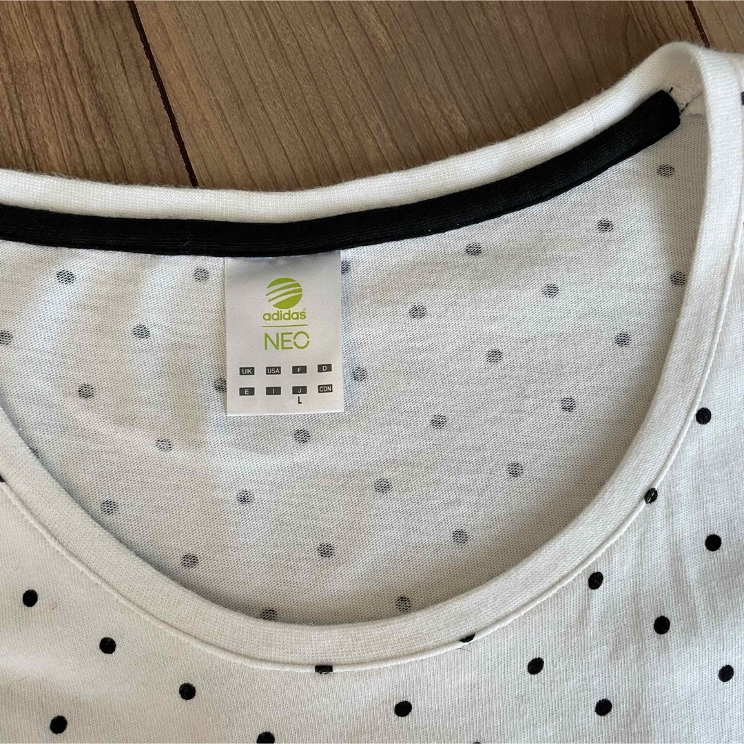 adidas(アディダス)のadidas アディダス Tシャツ ドット 白 トレーニングウェア ランニング レディースのトップス(Tシャツ(半袖/袖なし))の商品写真