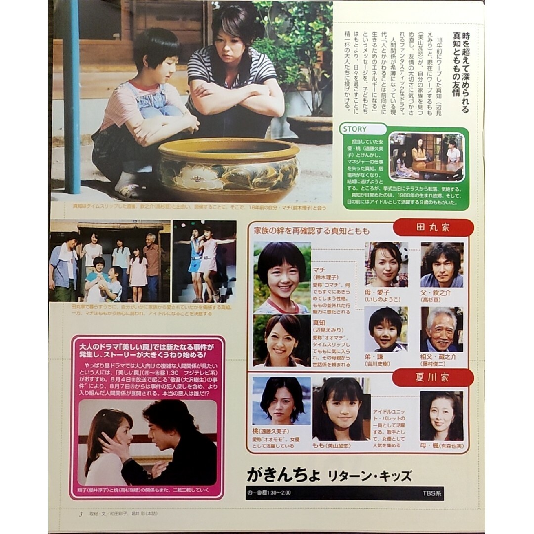 ★浅見れいな表紙のニッセイザテレビジョン2006年8月5日号★森尾由美、有森也実 エンタメ/ホビーの雑誌(アート/エンタメ/ホビー)の商品写真