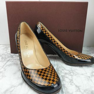 ルイヴィトン(LOUIS VUITTON)の【美品 鑑定済 箱袋付き♪】ルイヴィトン パンプス 34 ダミエ柄 ハイヒール(ハイヒール/パンプス)