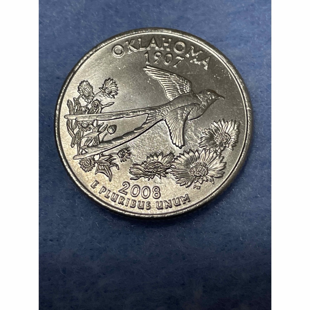 アメリカ25セント  記念硬貨Oklahoma   2008-1-D エンタメ/ホビーの美術品/アンティーク(貨幣)の商品写真