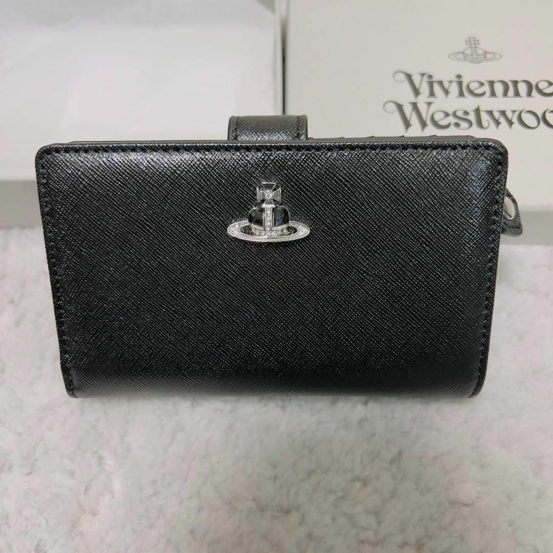 Vivienne Westwood(ヴィヴィアンウエストウッド)の新品 Vivienne Westwood DIAMANTE ORB 二つ折り財布 レディースのファッション小物(財布)の商品写真