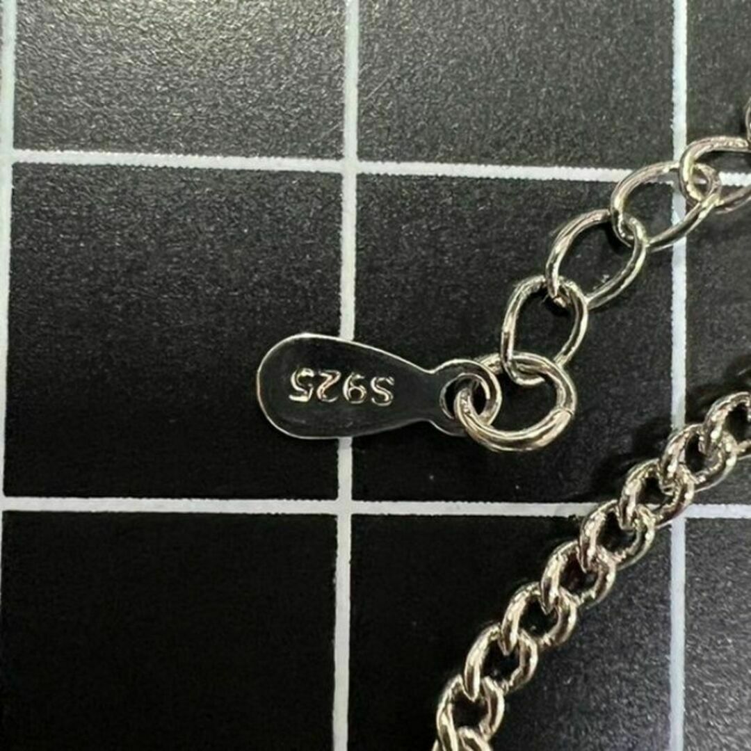 D050 匿名配送 ストレートパネルブレスレット シルバー s925 刻印あり レディースのアクセサリー(ブレスレット/バングル)の商品写真