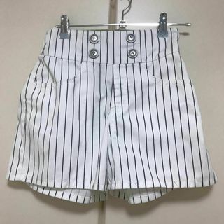 ショートパンツ ジュニア 短パン 160cm 白 黒 ストライプ柄 ショーパン(パンツ/スパッツ)