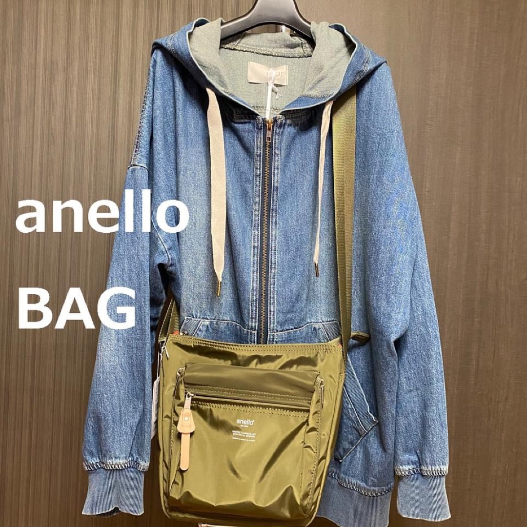 anello(アネロ)のanelloアネロBAGショルダーバッグ斜め掛け軽量カバン肩掛け収納カーキ レディースのバッグ(ショルダーバッグ)の商品写真