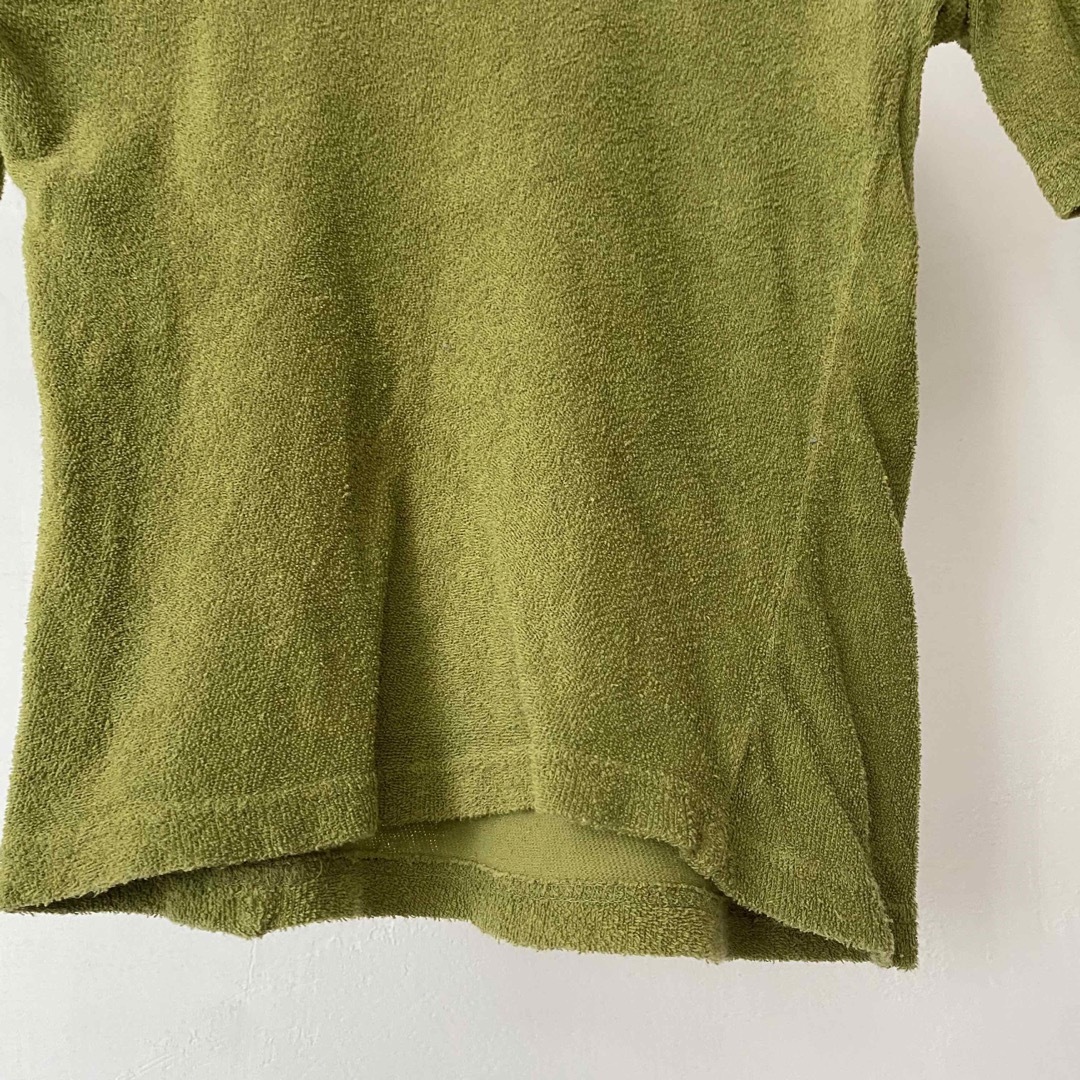 JEANASIS(ジーナシス)のジーナシス　グリーン　パイル　半袖　トップス　Tシャツ　綿　フリーサイズ レディースのトップス(Tシャツ(半袖/袖なし))の商品写真