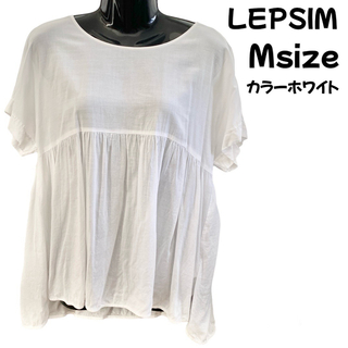 レプシィムローリーズファーム(LEPSIM LOWRYS FARM)のレプシムシャツカットソー半袖薄手白色ホワイトレディース女性(シャツ/ブラウス(半袖/袖なし))