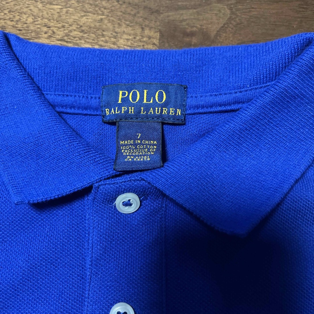 POLO RALPH LAUREN(ポロラルフローレン)のラルフローレン　サイズ7    120センチ　 ポロシャツ　ブルー キッズ/ベビー/マタニティのキッズ服男の子用(90cm~)(Tシャツ/カットソー)の商品写真