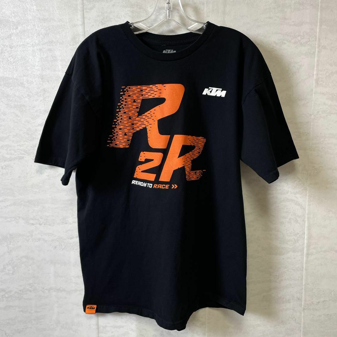 KTM　バイクメーカー　Ｒ2Ｒ　半袖Ｔシャツ　サイズＬ　黒ブラック　メンズ　古着 メンズのトップス(Tシャツ/カットソー(半袖/袖なし))の商品写真