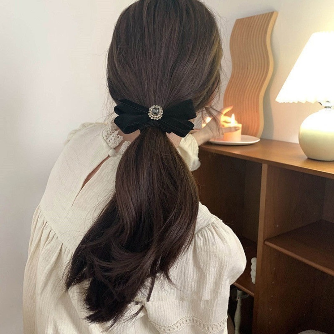 【新作】レディース　ヘアゴム　ワンポイント　髪飾り　上品　ヘアアクセ　ビジュー レディースのヘアアクセサリー(ヘアゴム/シュシュ)の商品写真