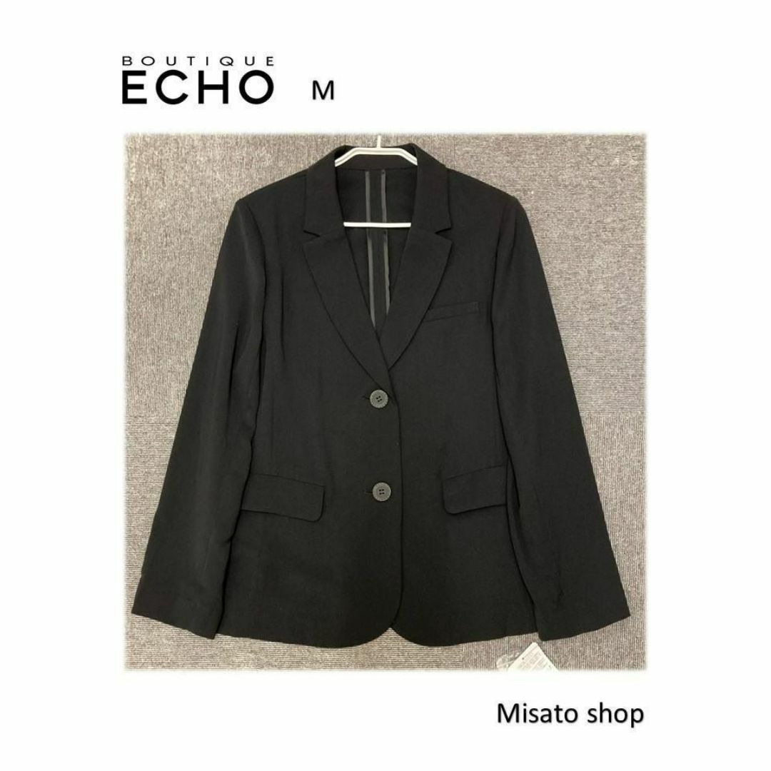 ECHO(エコー)の★ECHO★ エコー レディース テーラードジャケット 黒 M ストレッチ レディースのジャケット/アウター(テーラードジャケット)の商品写真