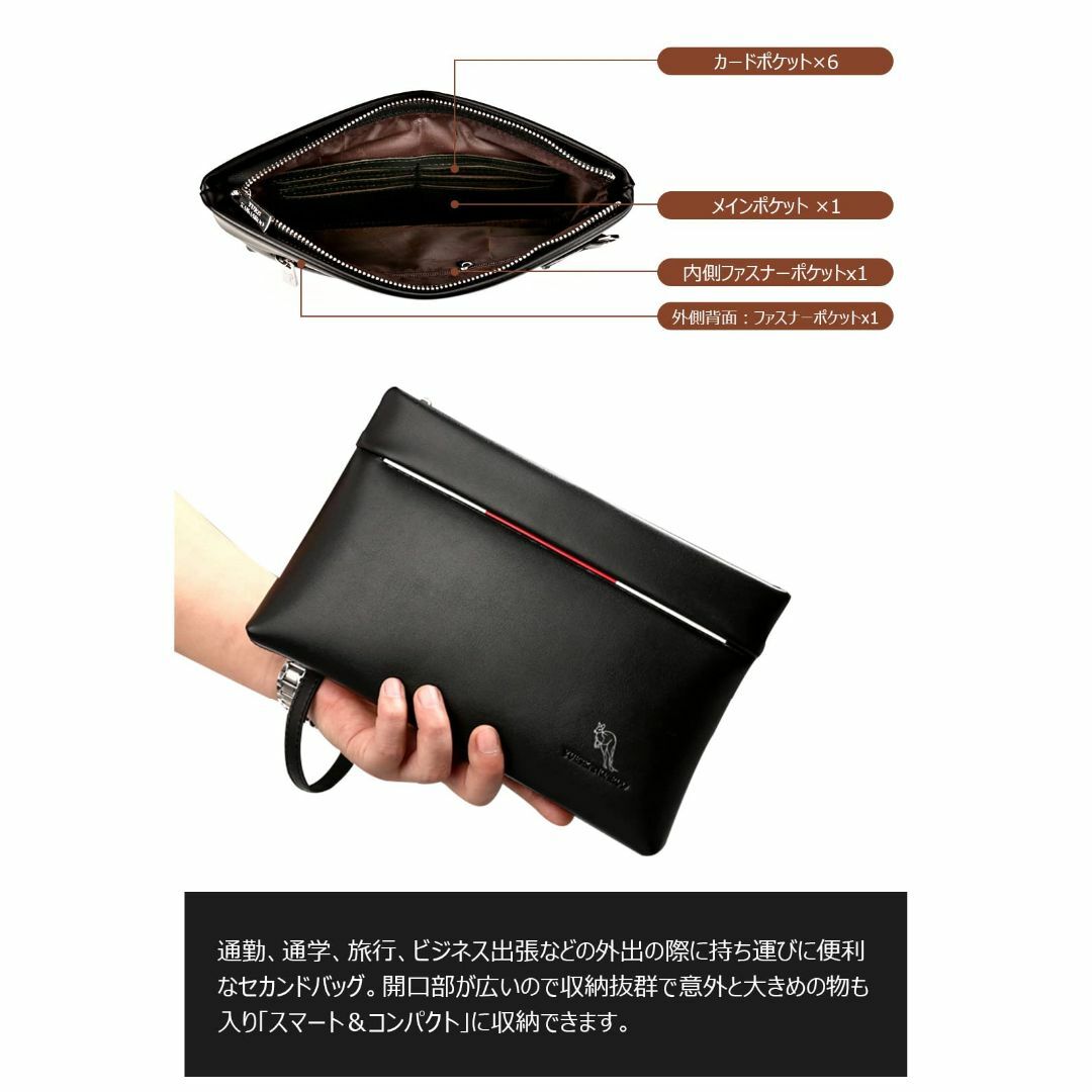 【色: 黑G】[Cenvins] セカンドバッグ メンズ クラッチ バッグ 軽く メンズのバッグ(その他)の商品写真