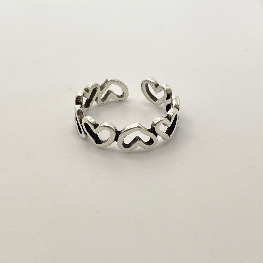 【匿名配送】 ハート デザイン シルバー リング silver925 メンズのアクセサリー(リング(指輪))の商品写真