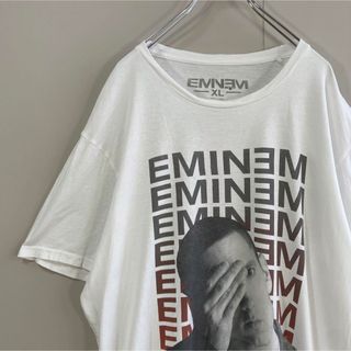 ヴィンテージ(VINTAGE)の【usa製】エミネム古着総柄ロゴラップTシャツ白ヒップホップsk8ビックロゴ(Tシャツ/カットソー(半袖/袖なし))