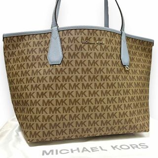 Michael Kors - マイケルコース トートバッグ 総柄 シグネチャー ブラウン ライトブルー 736