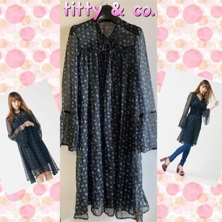 titty & co. シフォン花柄ワンピース