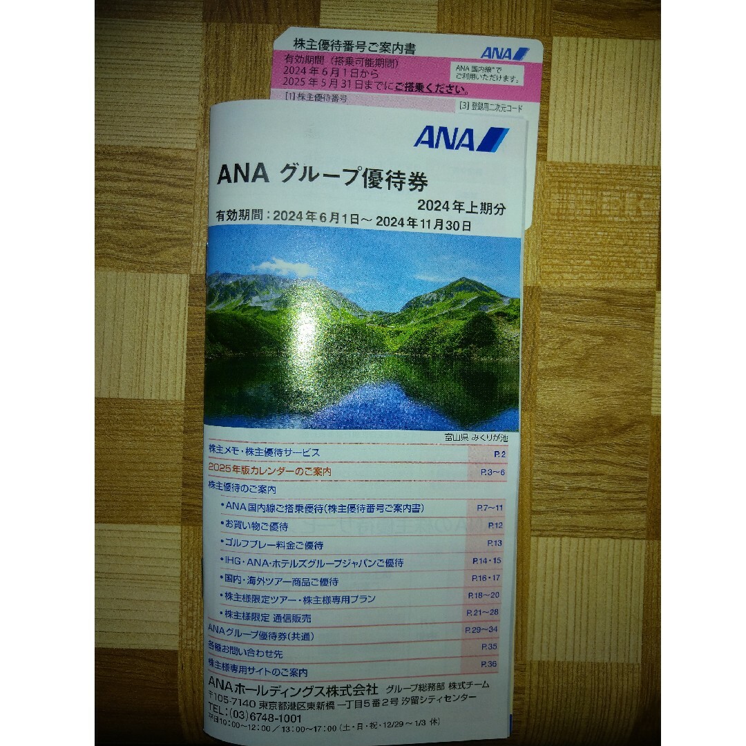 ANA(全日本空輸)(エーエヌエー(ゼンニッポンクウユ))の追跡付き　全日空2025まで航空券最新株主優待券ANA割引クーポン チケットの乗車券/交通券(航空券)の商品写真