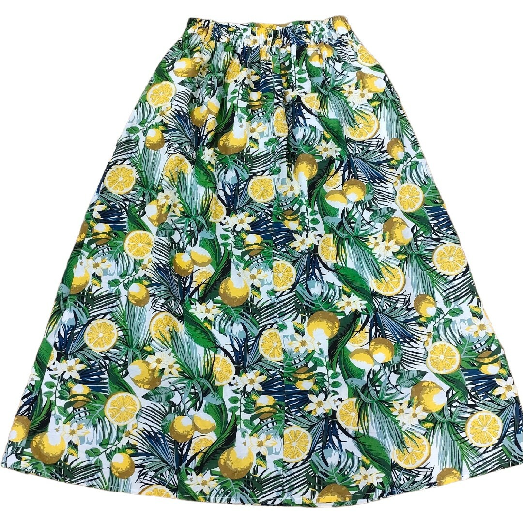 マキシ丈ロングスカートCiaopanicFサイズ檸檬レモンイエローポリエステル綿 レディースのスカート(ロングスカート)の商品写真