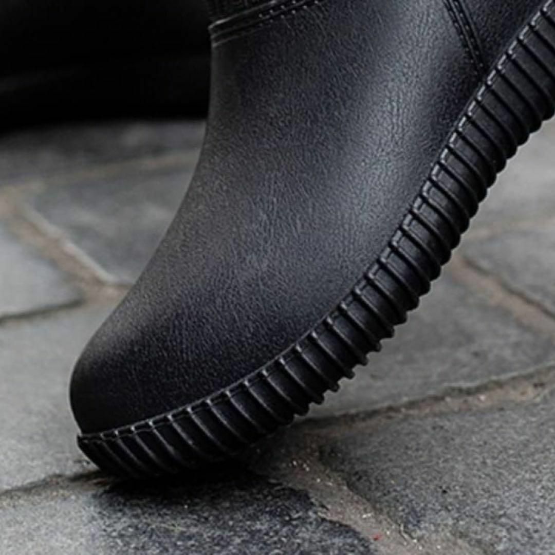 24cm レインブーツ ブラック シューズ ショート おしゃれ 長靴 黒 新品 レディースの靴/シューズ(レインブーツ/長靴)の商品写真