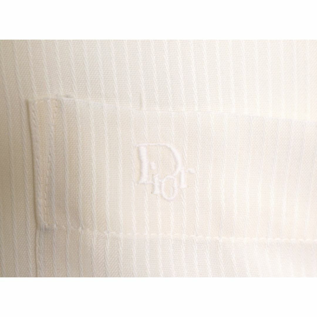 80s クリスチャン ディオール ストライプ 長袖 シャツ メンズ L 程/ 80年代 ヴィンテージ Christian Dior ポケット付き ワイシャツ ドレス メンズのトップス(シャツ)の商品写真
