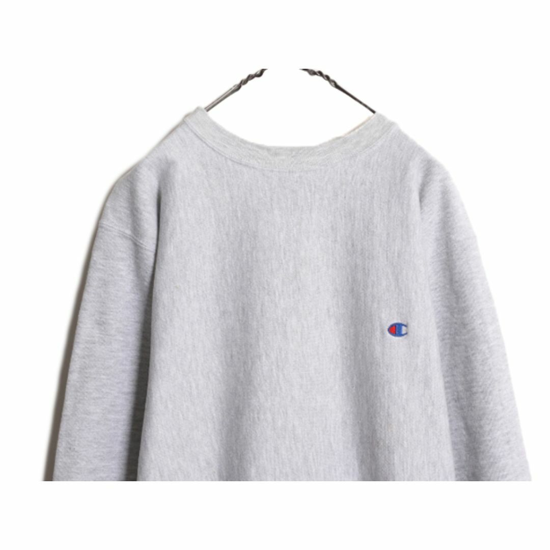 Champion(チャンピオン)の90s USA製 チャンピオン リバースウィーブ スウェット メンズ XL / 古着 90年代 オールド Champion トレーナー 裏起毛 ワンポイント 杢 灰 メンズのトップス(スウェット)の商品写真