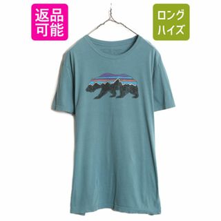 patagonia - 19年製 パタゴニア フィッツロイ ベア プリント 半袖 Tシャツ メンズ L 古着 Patagonia アウトドア グラフィック スリムフィット イラスト