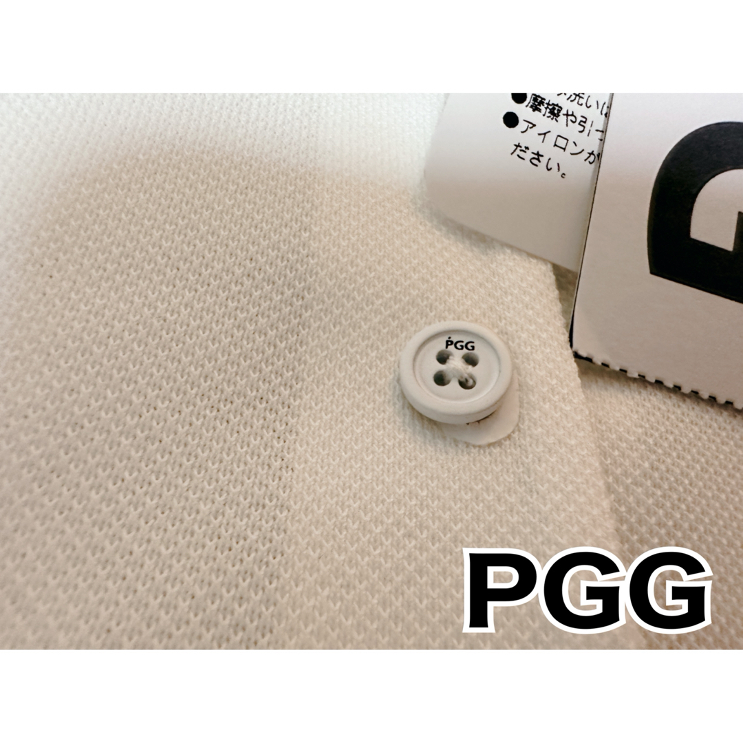 PEARLY GATES(パーリーゲイツ)のパーリーゲイツ　PGG  ポロシャツ　サイズ２　新品　白　ホワイト スポーツ/アウトドアのゴルフ(ウエア)の商品写真