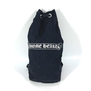 クロムハーツ(Chrome Hearts)のクロムハーツ CHROME HEARTS ロゴ ランドリーバッグ 巾着 肩掛け バイカラー ショルダーバッグ キャンバス ブラック(ショルダーバッグ)