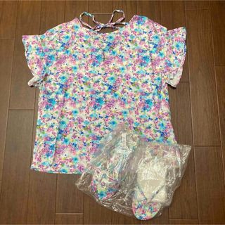 ジーユー(GU)の蜷川実花 × GU 花柄トップス&サンダル(Tシャツ(半袖/袖なし))