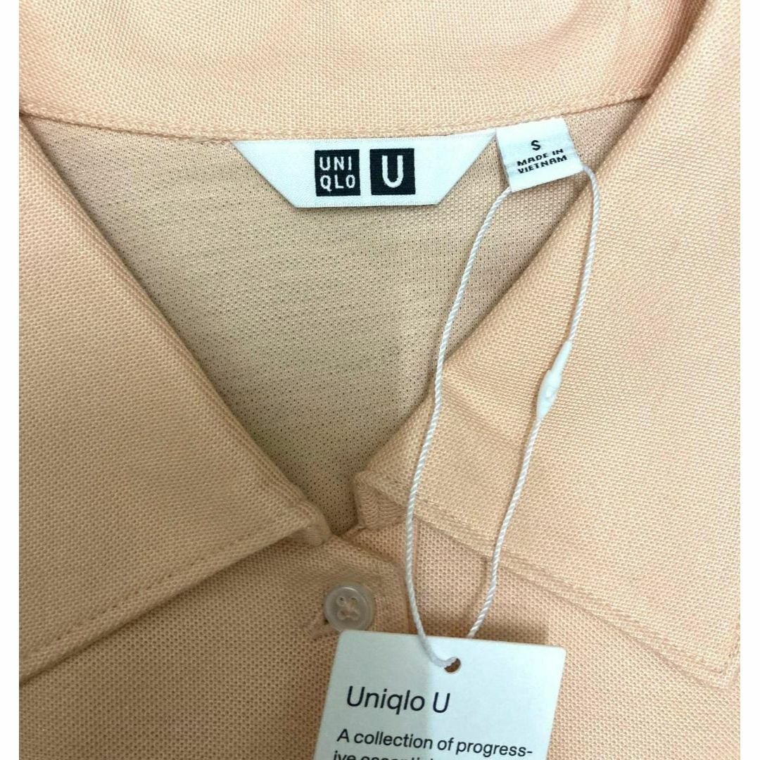 UNIQLO(ユニクロ)の★UNIQLO★ ユニクロ ギャザースリーブ 半袖 綿 ポロシャツ ピンク S レディースのトップス(カットソー(半袖/袖なし))の商品写真