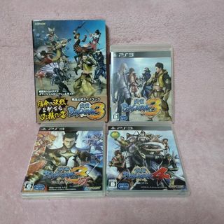 プレイステーション3(PlayStation3)の【送料込】PS3「戦国BASARA3オフィシャルコンプリートガイド」とソフト３本(アート/エンタメ)