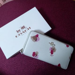 COACH - COACH コーチ 長財布 花柄 ラウンドファスナー