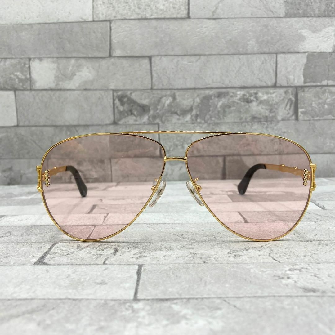 LOUIS VUITTON(ルイヴィトン)のルイヴィトン　パイロット サングラス メガネ ゴールド ピンク モノグラム メンズのファッション小物(サングラス/メガネ)の商品写真
