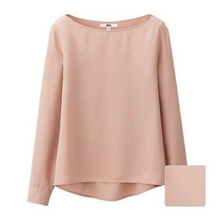 ユニクロ(UNIQLO)のUNIQLO ユニクロ レーヨン エアリーTブラウス 長袖 カットソートップス(カットソー(長袖/七分))