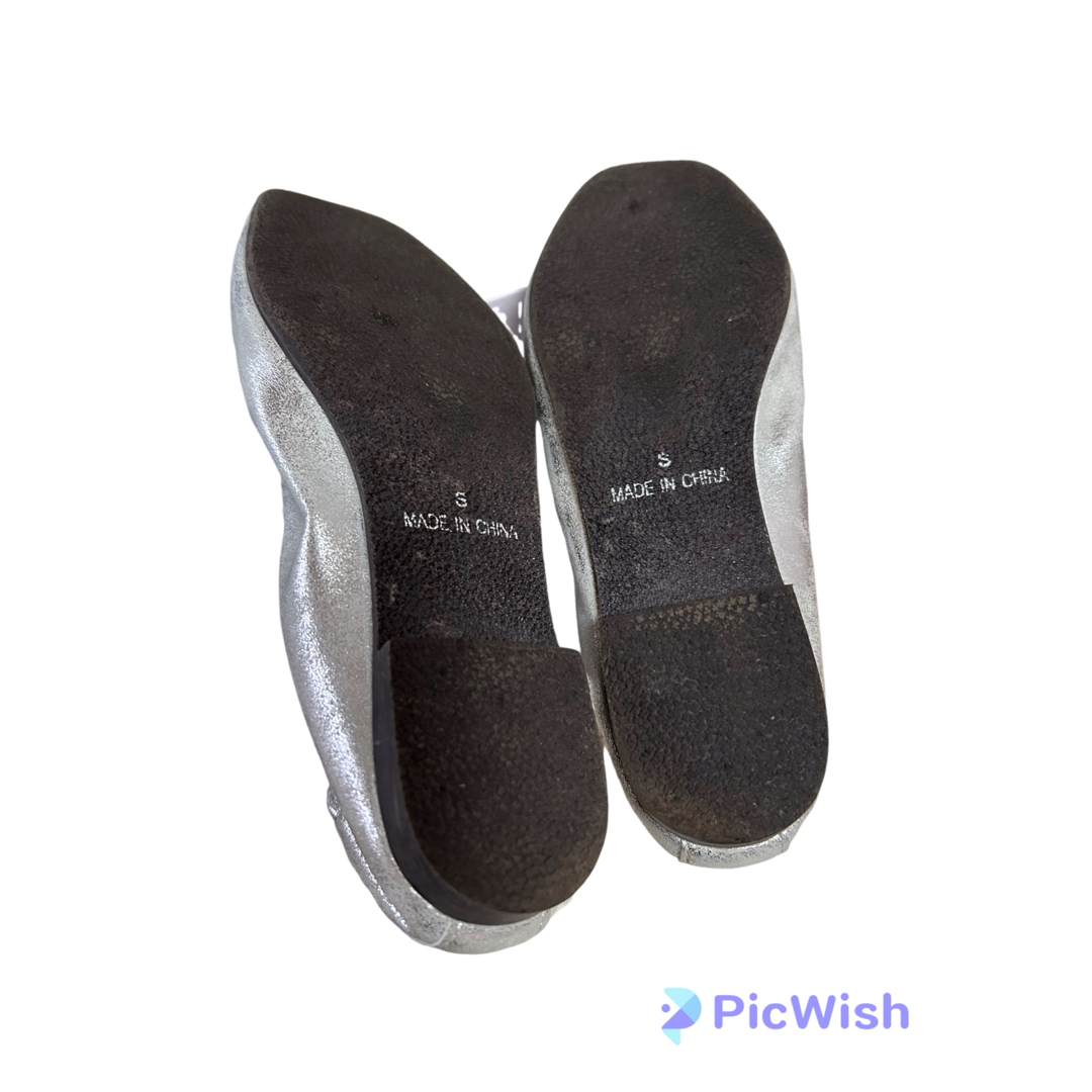 coen(コーエン)の「専用」2度使用 シルバー フラットシューズ ローヒール coen ぺたんこ靴 レディースの靴/シューズ(バレエシューズ)の商品写真