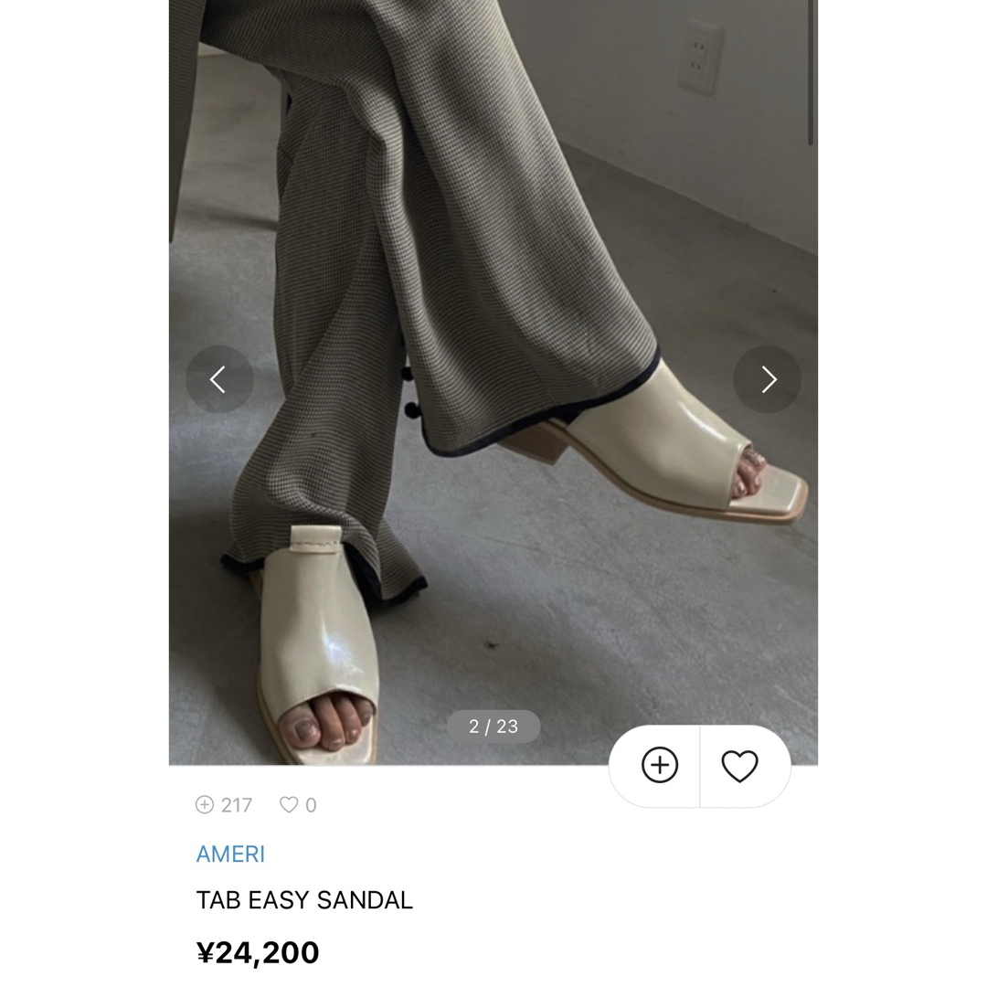 Ameri VINTAGE(アメリヴィンテージ)のAMERI vintage TAB EASY SANDAL Mサイズ レディースの靴/シューズ(サンダル)の商品写真