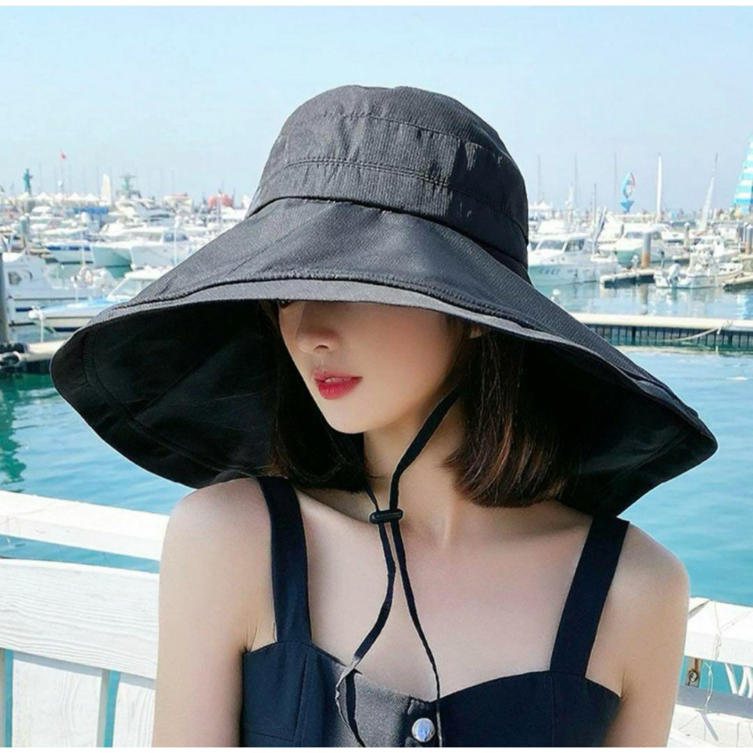 レディース 帽子 スカラハット つば広 紫外線 UVカット帽子 アウトドア F レディースの帽子(その他)の商品写真