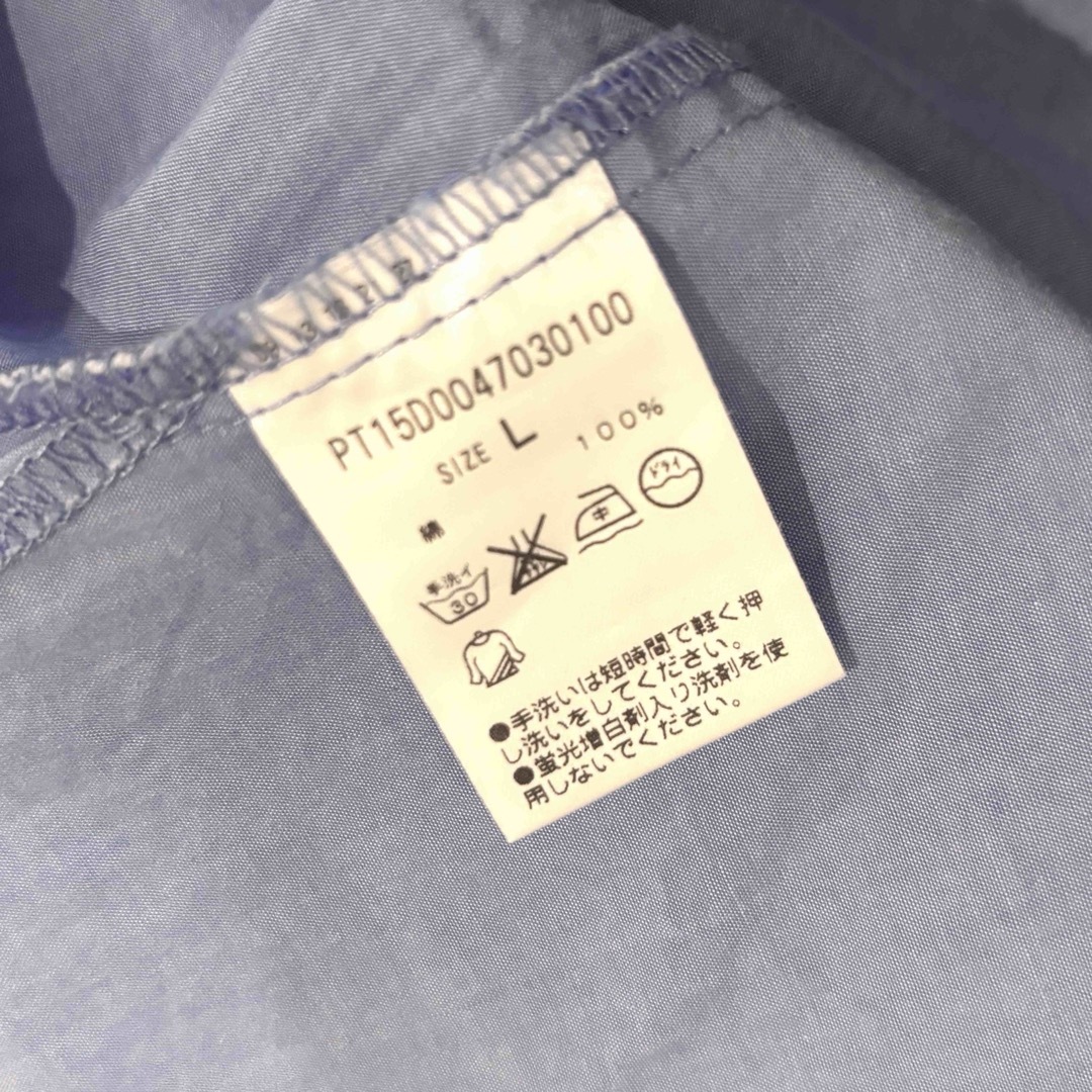 Discoat(ディスコート)のDiscoatディスコート/コットン変形立体袖ブラウスシンプルゆったり大きめL レディースのトップス(シャツ/ブラウス(半袖/袖なし))の商品写真